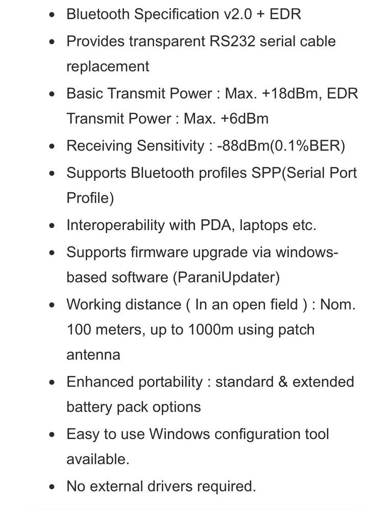 Sena SD1000 Long Range Bluetooth Serial Adapter