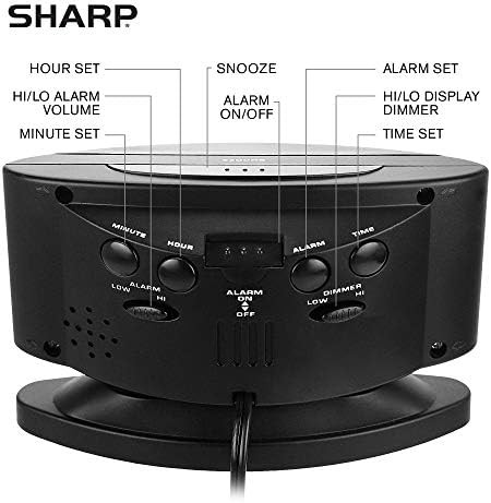 LED digital alarm clock swivel base simple operation red display