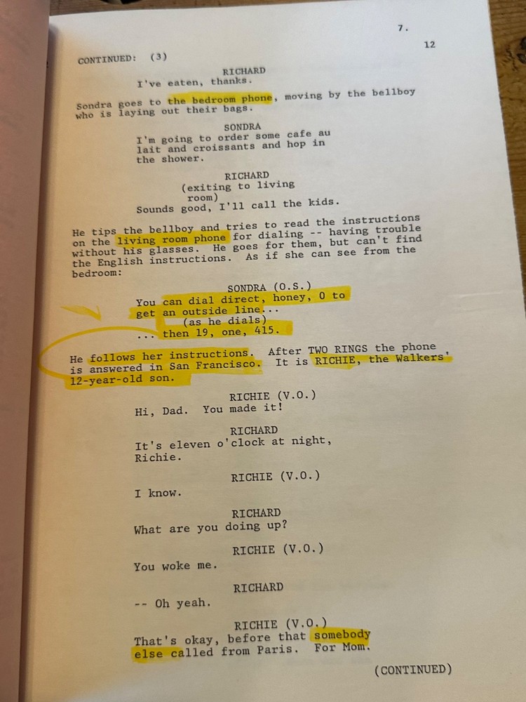 FRANTIC MOVIE ORIGINAL SCREENPLAY SCRIPT HARRISON FORD