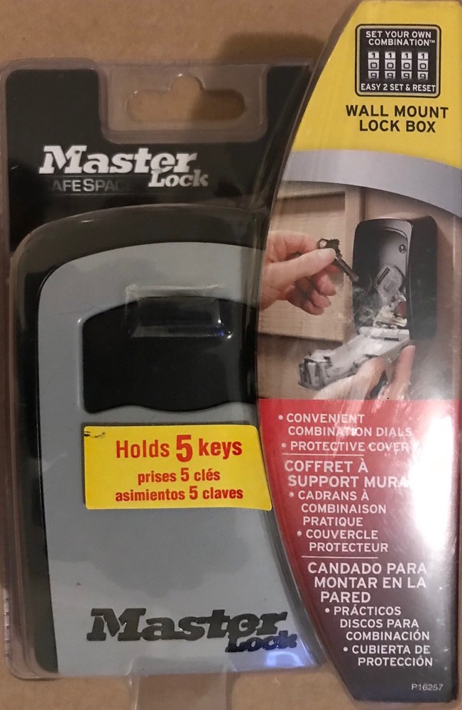 PROGRAMMABLE COMBINATION WALL MOUNT REINFORCED HOME LOCK BOX SAFE KEYS VALUABLES