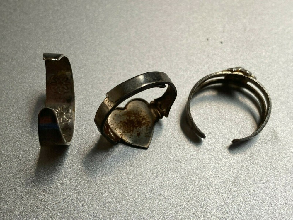 Three Adjustable Silver Tone Toe Rings