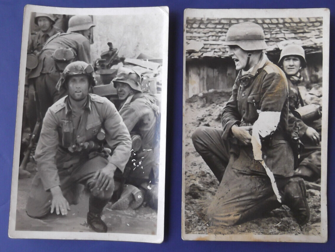 2 WWII German Postcards - Offiziere im Kampf - Officers in Action