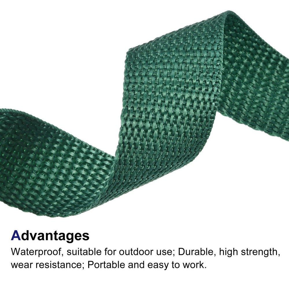 Lightweight Polypropylene Webbing Strap 1" 50 Yards Grass Green Strapping