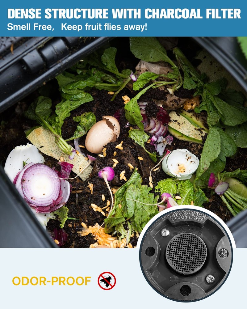 Insulated Compost Bin with Ventilation System - Quickly Composting All Year R...