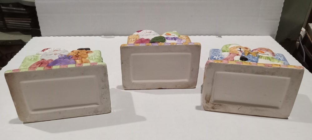 Set Of 3 Ceramic Christmas Baskets
