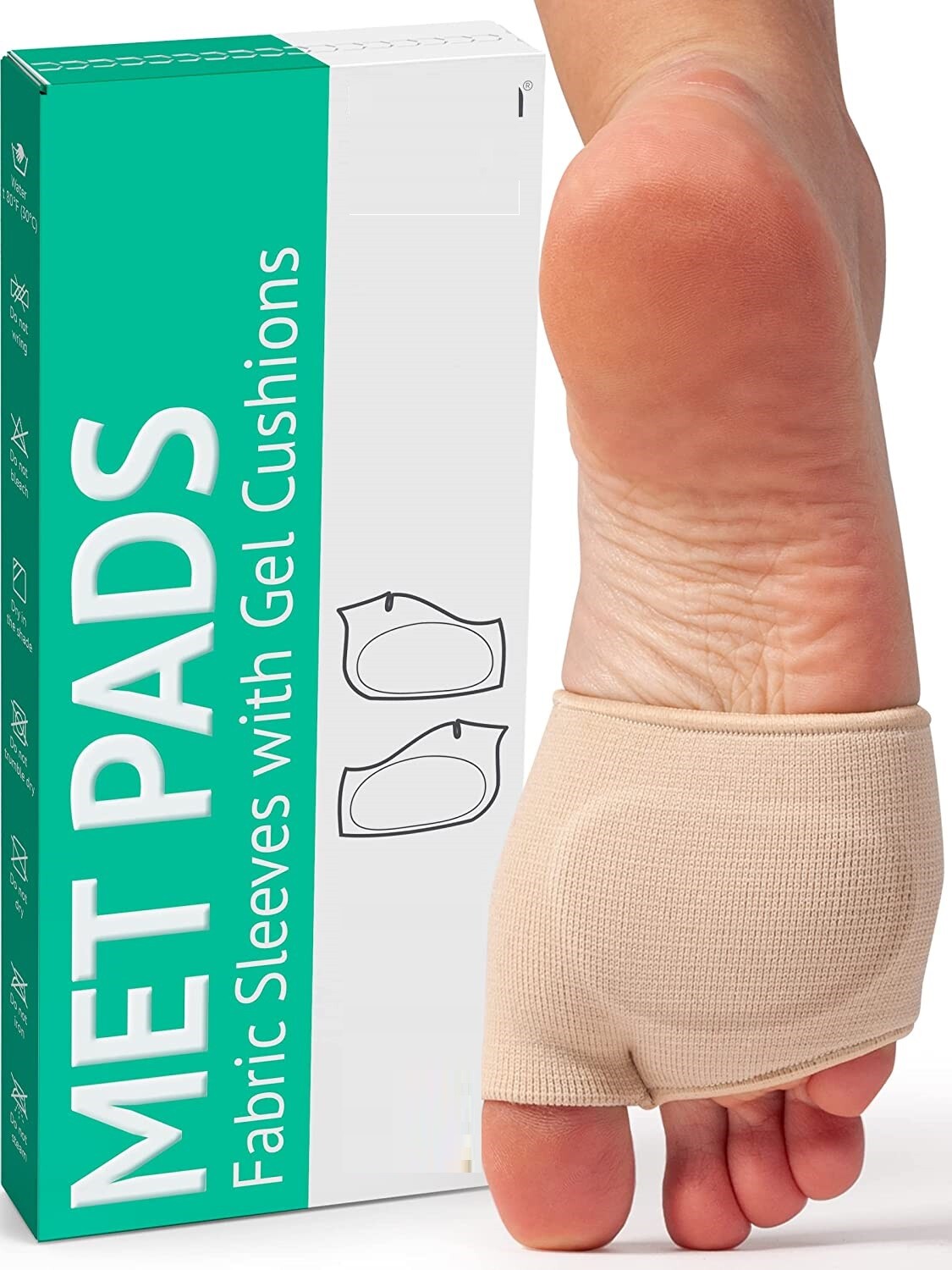 2 Pack For Man Women Fabric Metatarsal Pads Sleeve with Gel Sole Cushion Gift US