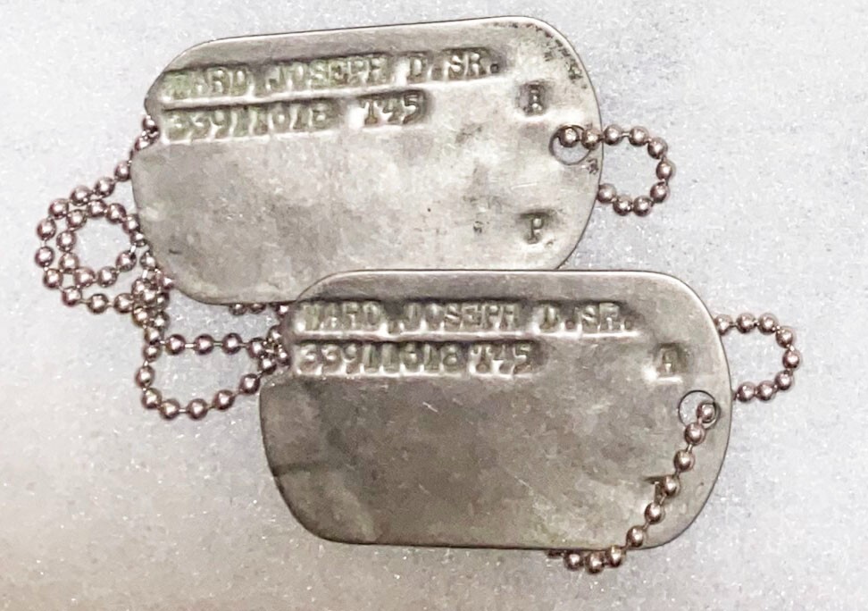 WWII Set Joseph Ward T-45 Dated Dog Tags