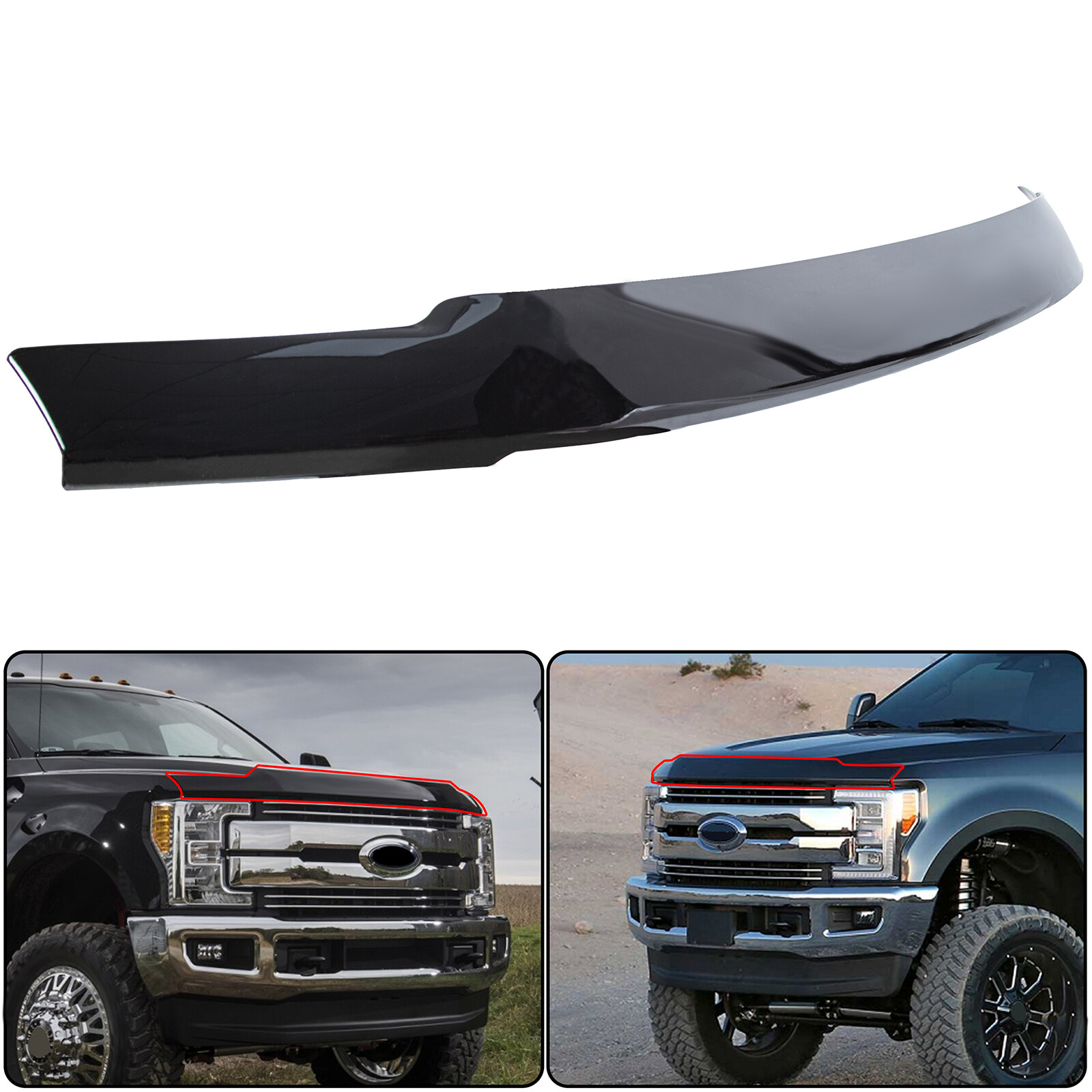 For 2017-22 Ford F250 F350 450 Super Duty Hood Deflector Bug Shield With Letters