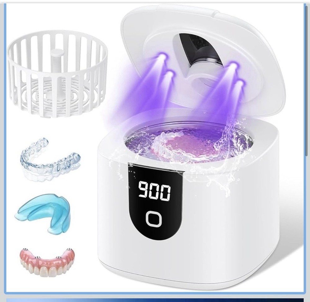 Ultrasonic Retainer Denture Cleaner Machine, 200ML, 4 Modes & Digital Timer