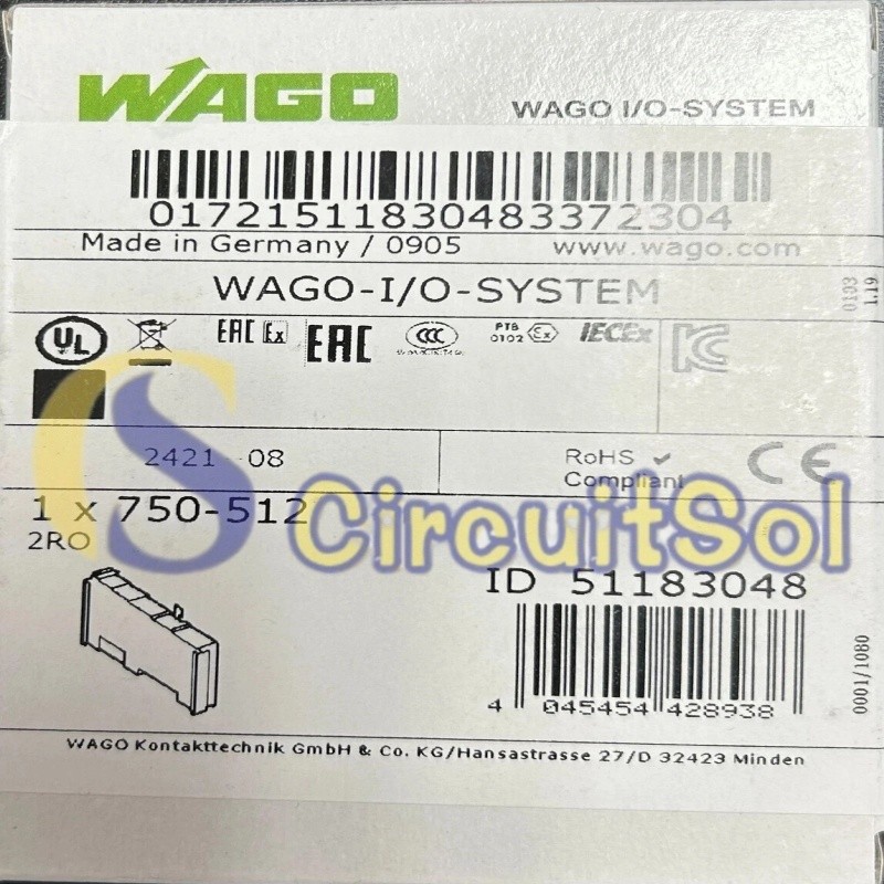 1PC 2 CHANNEL RELAY OUTPUT MODULE 750-512