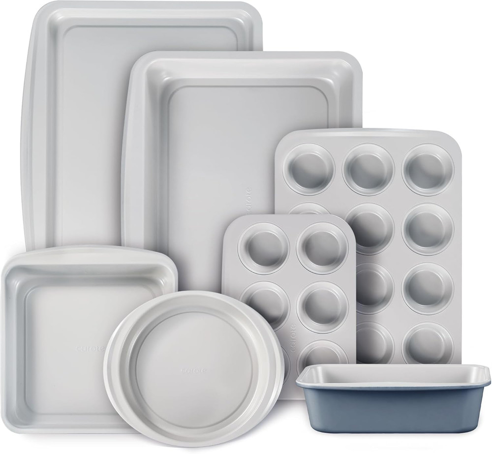 7-Piece Nonstick Stackable Baking Pans Set - Bakeware Sets Including Cookie Shee