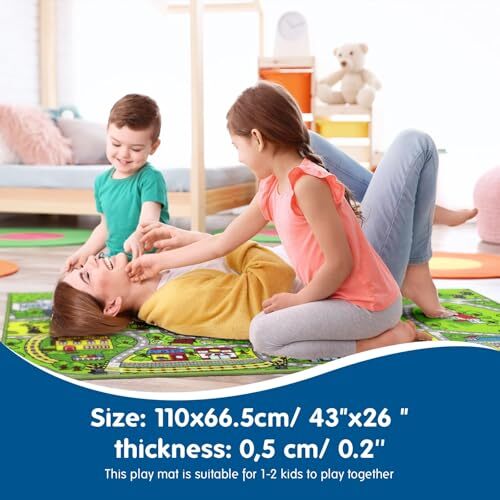 Race Car Track Rug Play Mat For Kids Toddlers Carpet Road Toy Track Floor