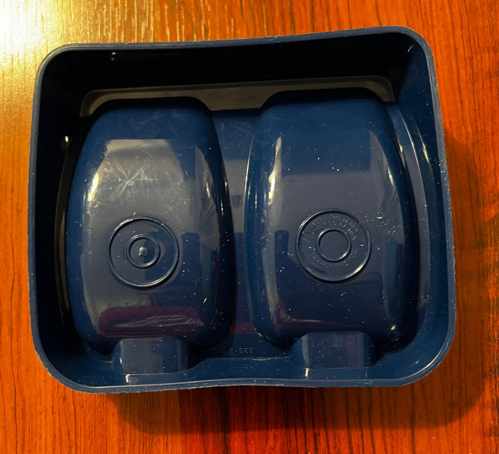 Vintage Tupperware Double Spoon Rest, #1226, Navy Blue, NEW