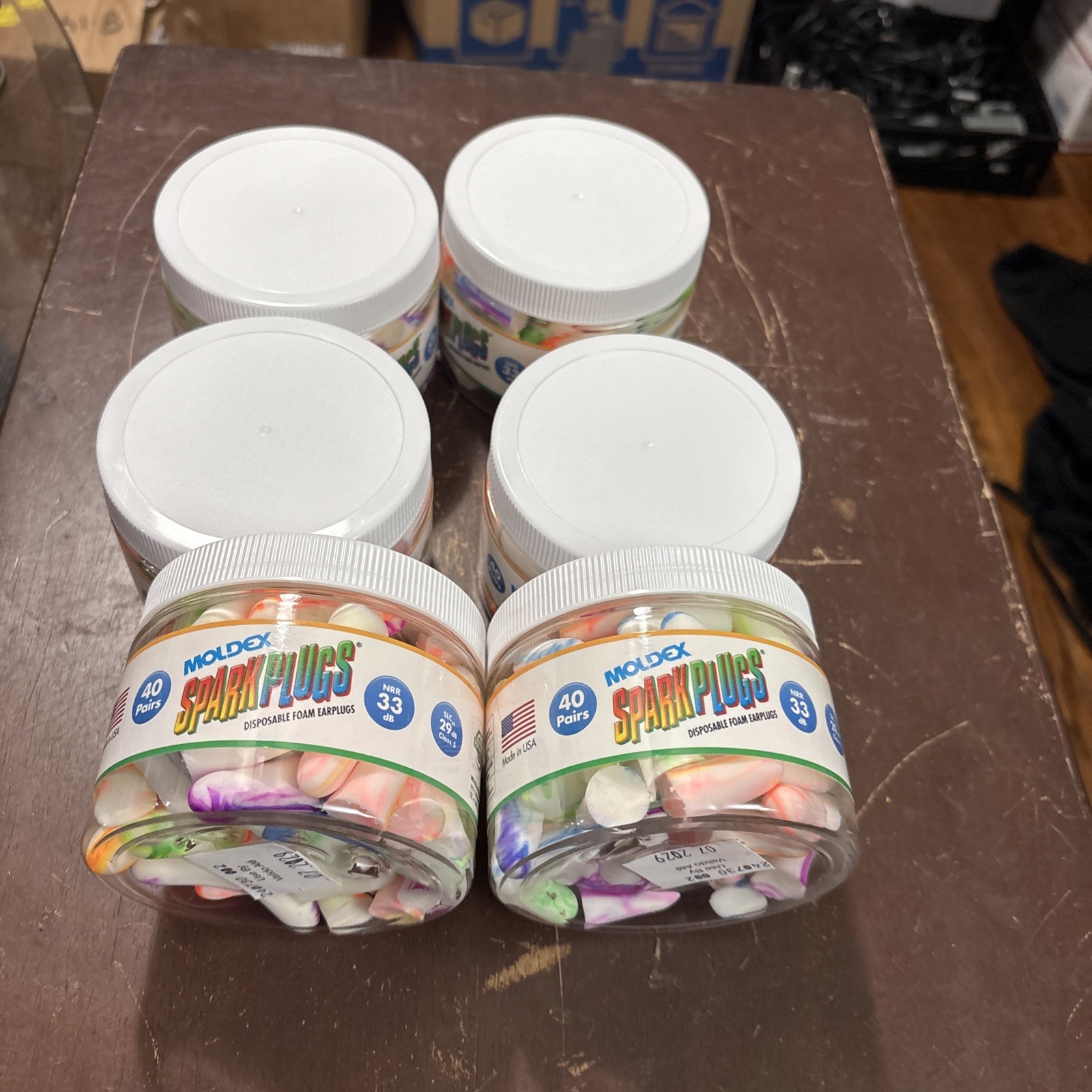 Lot Of (6) Moldex Sparkplugs Earplug Canister 6684 - 40 Pair Free Shipping