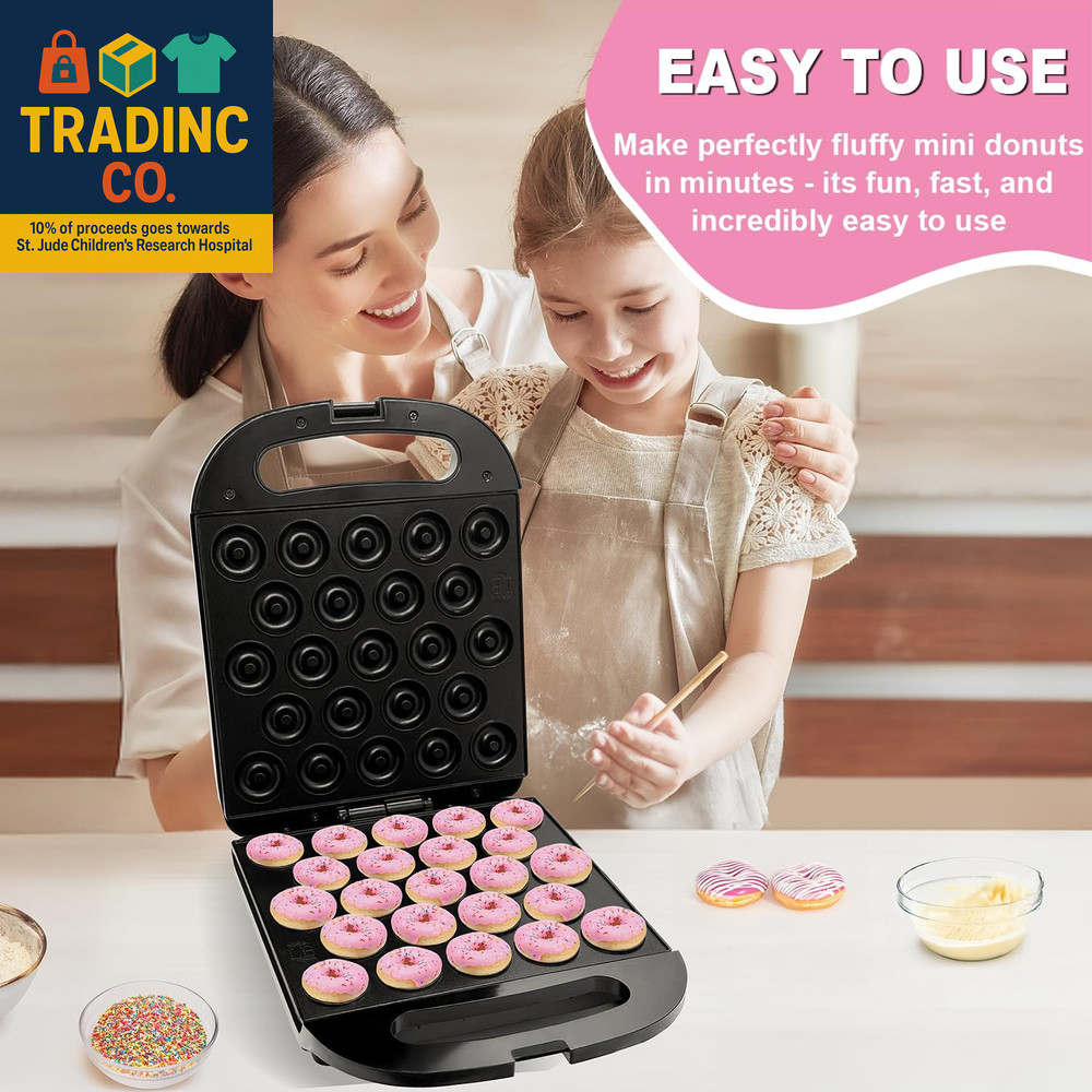 23 Mini Donut Maker Machine – Electric Donut Maker, Non-Stick, Fast Heating, Eas
