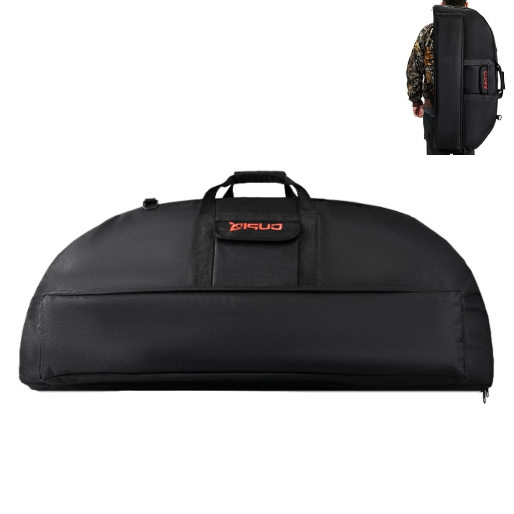 "45"" Compound Bow Case Soft Archery Bow Bag w/ Arrow Pocket Backpack Straps"