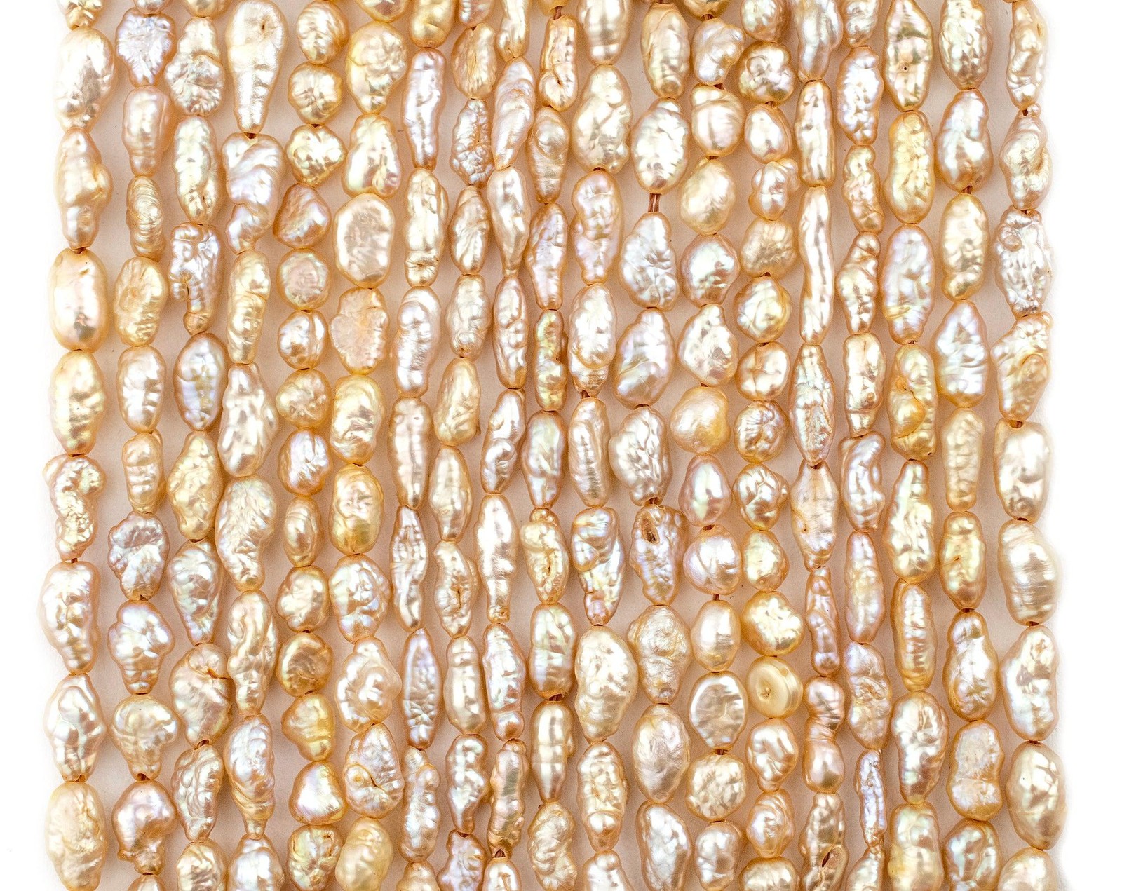 Butterscotch Vintage Japanese Rice Pearl Beads 4mm Yellow Oval 16 Inch Strand