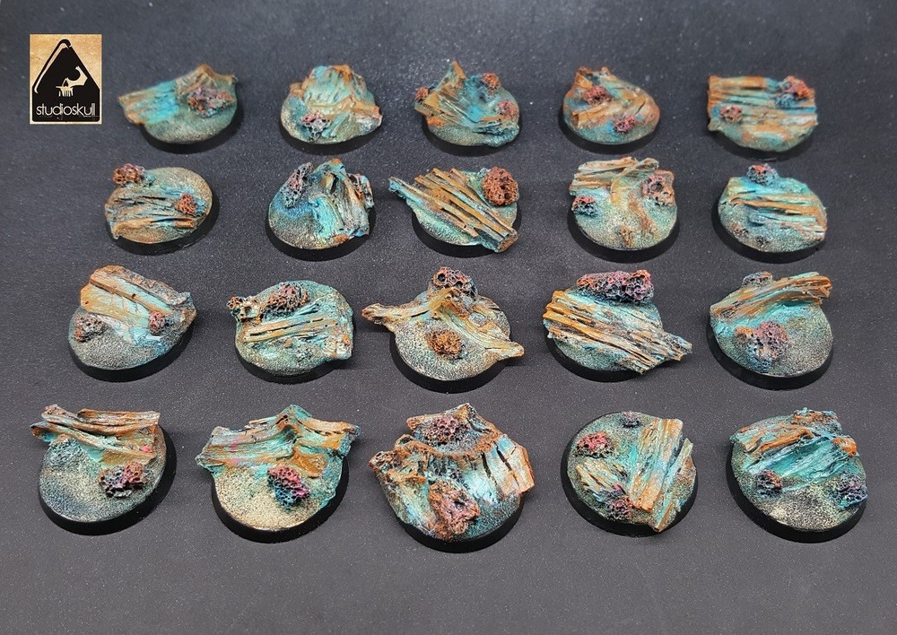 32mm RESIN BASES TIDE TIDAL SEABED 10 pcs RANDOM