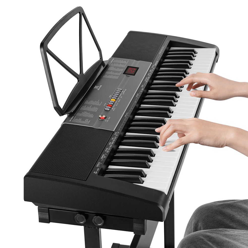 Mustar 61 Keys Light Up Electronic Keyboards with Bench,Stand,Headset,Microphone