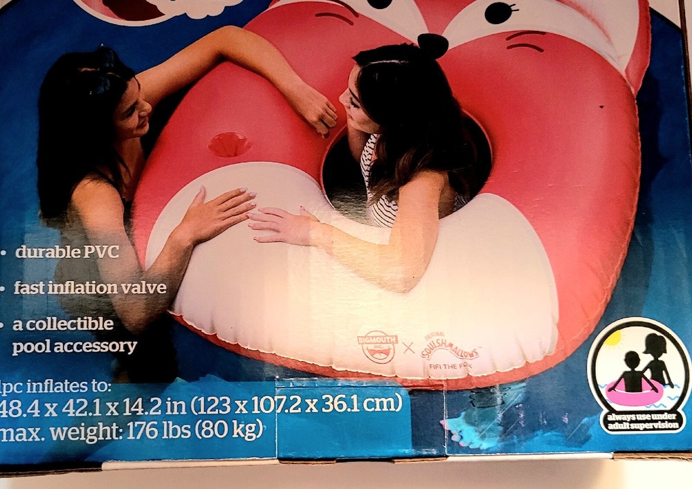 Fifi Fox Squishmallows River Float, pool~ Big Mouth 4 ft~ NIB Original