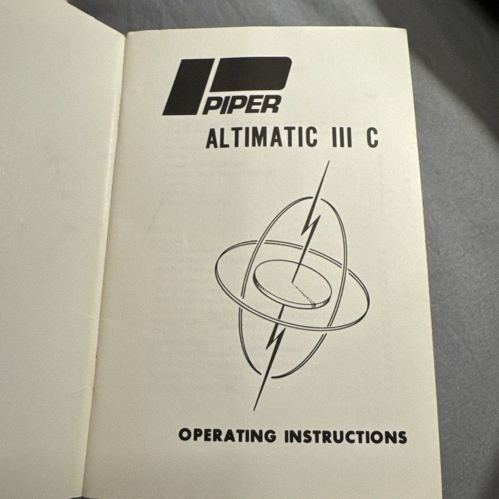 Piper Altimatic III C Operating Instructions -Copy
