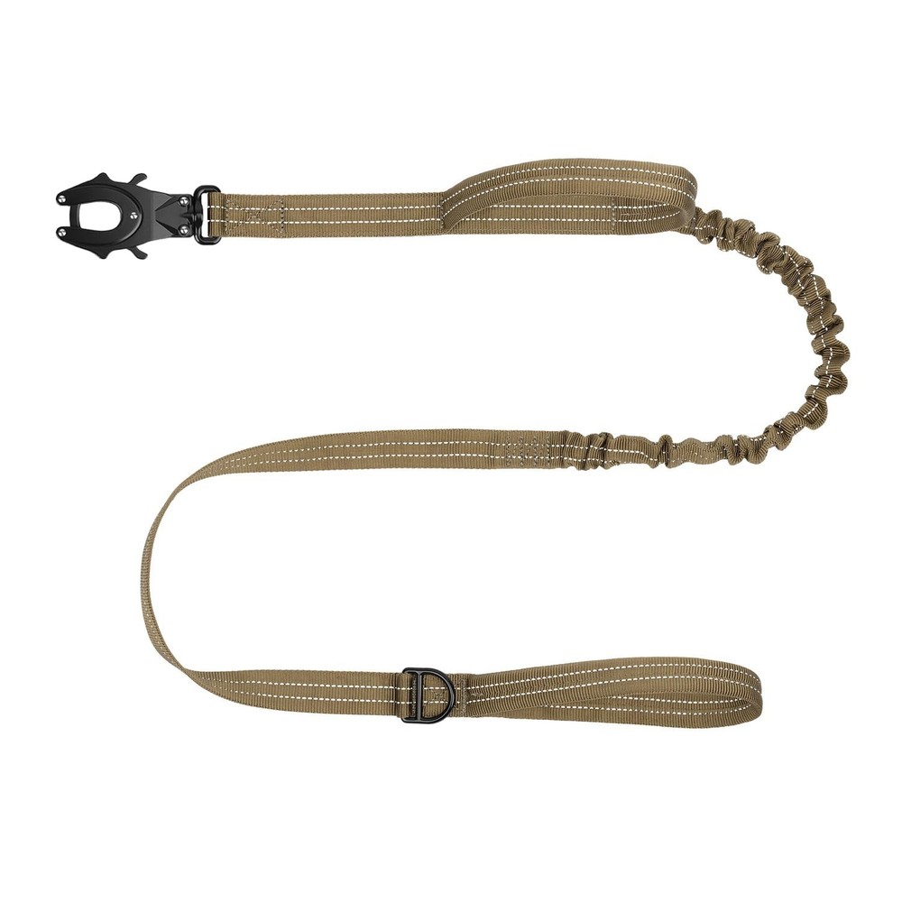 ICEFANG Tactical Dog Leash,K9 Training Walking Bungee Lead with 2 Control Han...
