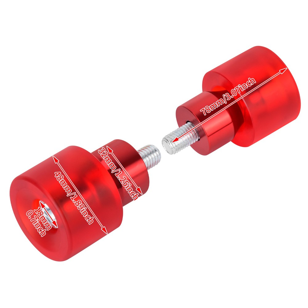 Red 2x Engine Protective Guards Crashs Bars 12mm End Balls Protector For Harley