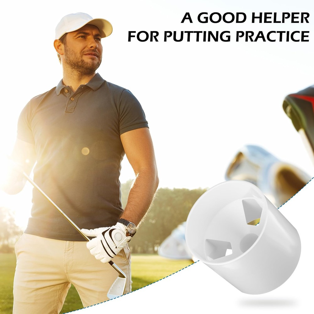 Golf Hole Cup Set - 2PCS Ivory White Plastic, 4 Deep, Durable Design