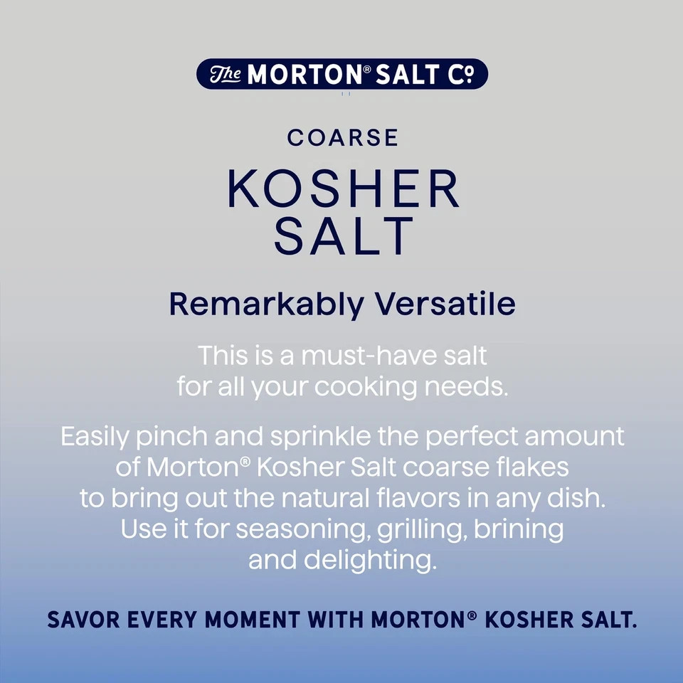 Morton Coarse Kosher Salt Box Non-Iodized All-Purpose 3 Lbs