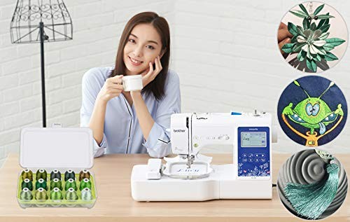 Machine Embroidery Thread with Storage Box 1000M 1100Y Polyester 15 Spools Se...