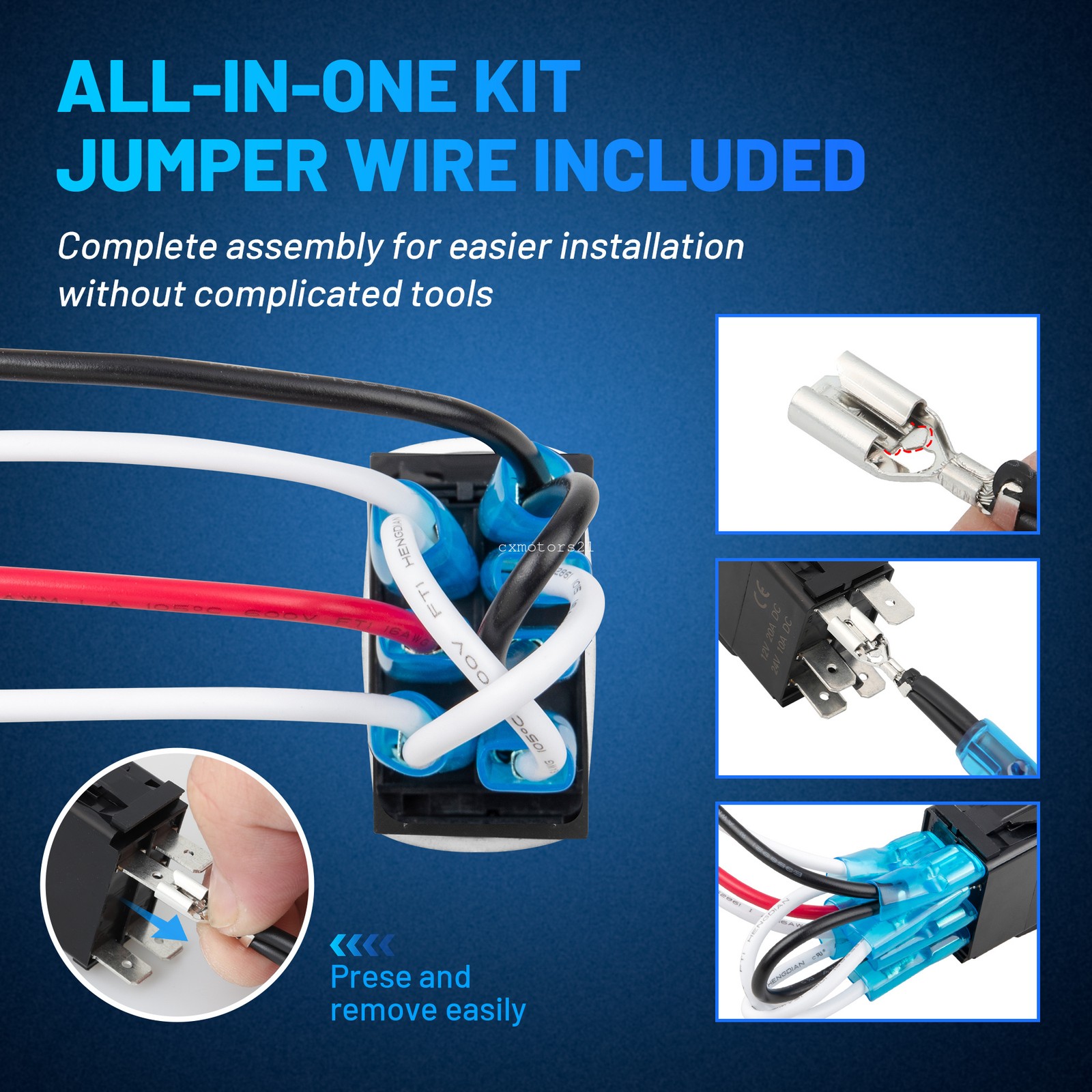 Backlit Winch Control Rocker Switch for Can-am Polaris Honda Kawasaki UTV 12V