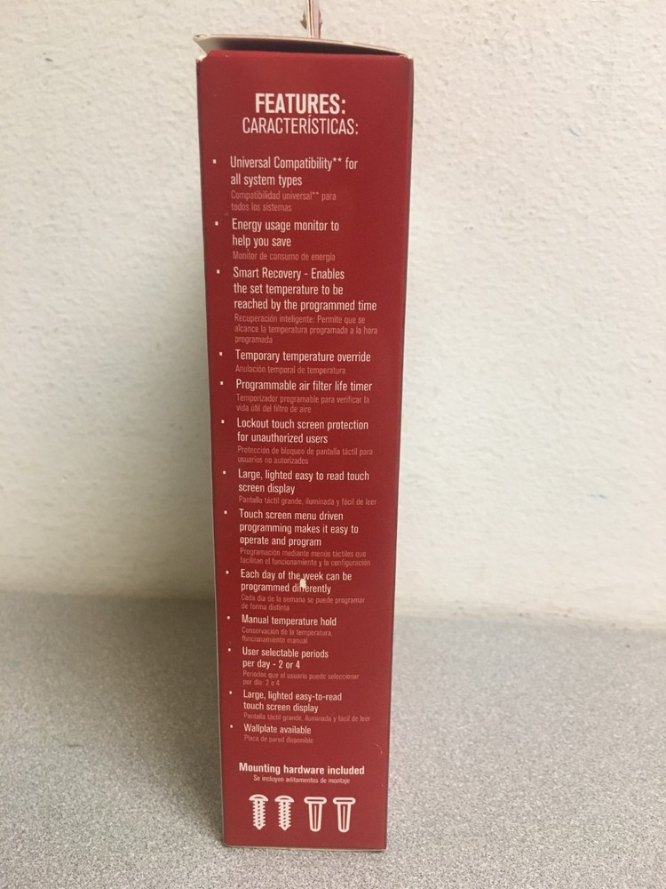 Heating and Cooling Touch Screen Programmable Thermostat 4235370