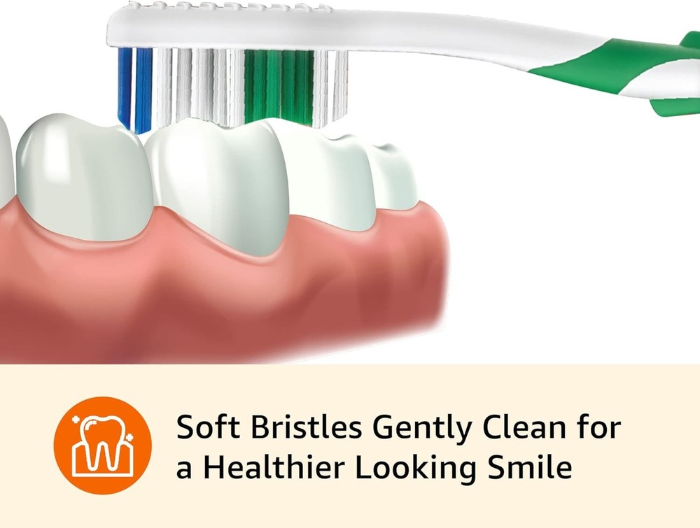 Amazon Basics Clean Plus Toothbrushes, Soft, Full, 10 Count, 1 Pack (Previously