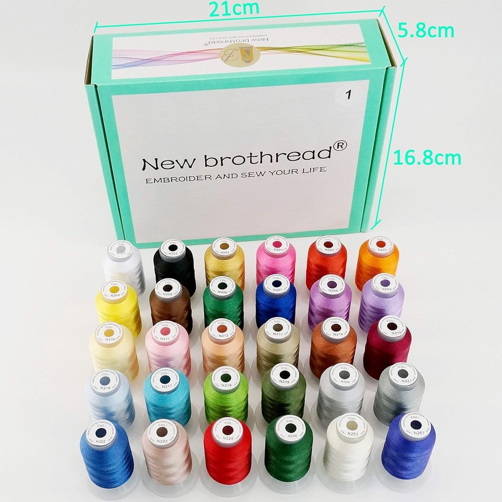 30 Colors Polyster Embroidery Machine Thread Kit 550Yards Each Spool