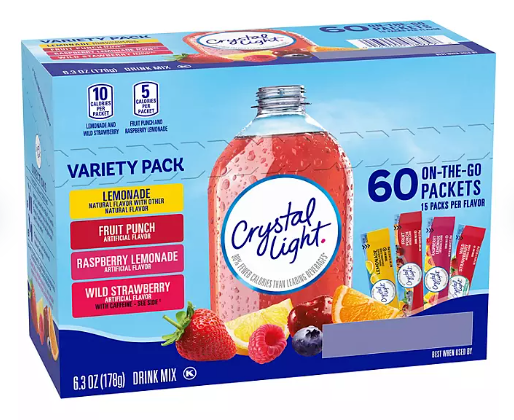 Crystal Light Powdered Drink Mix Variety Pack (60 Ct.)