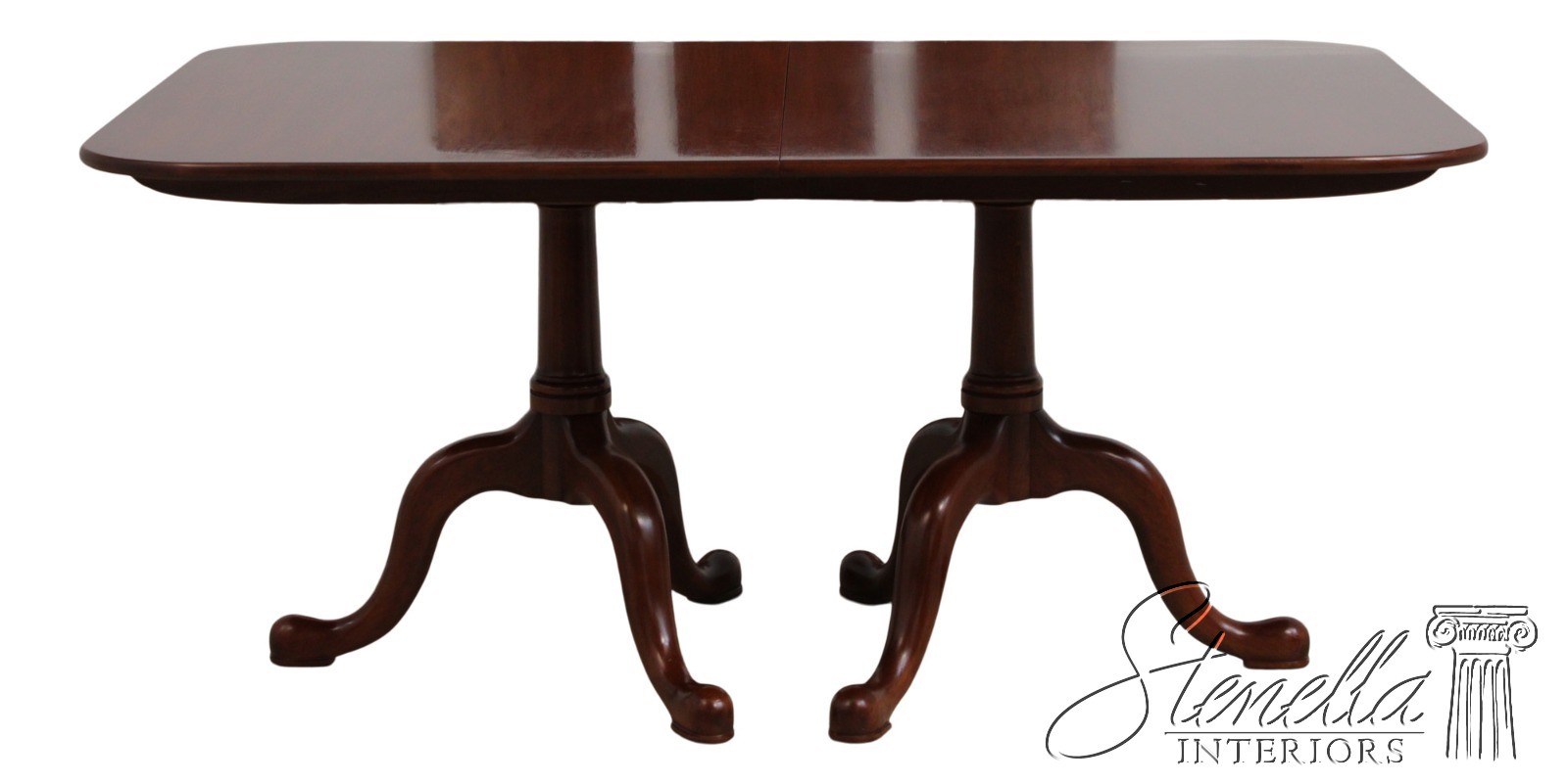 LF72273: HENKEL HARRIS Cherry Queen Anne Style Double Pedestal Dining Table