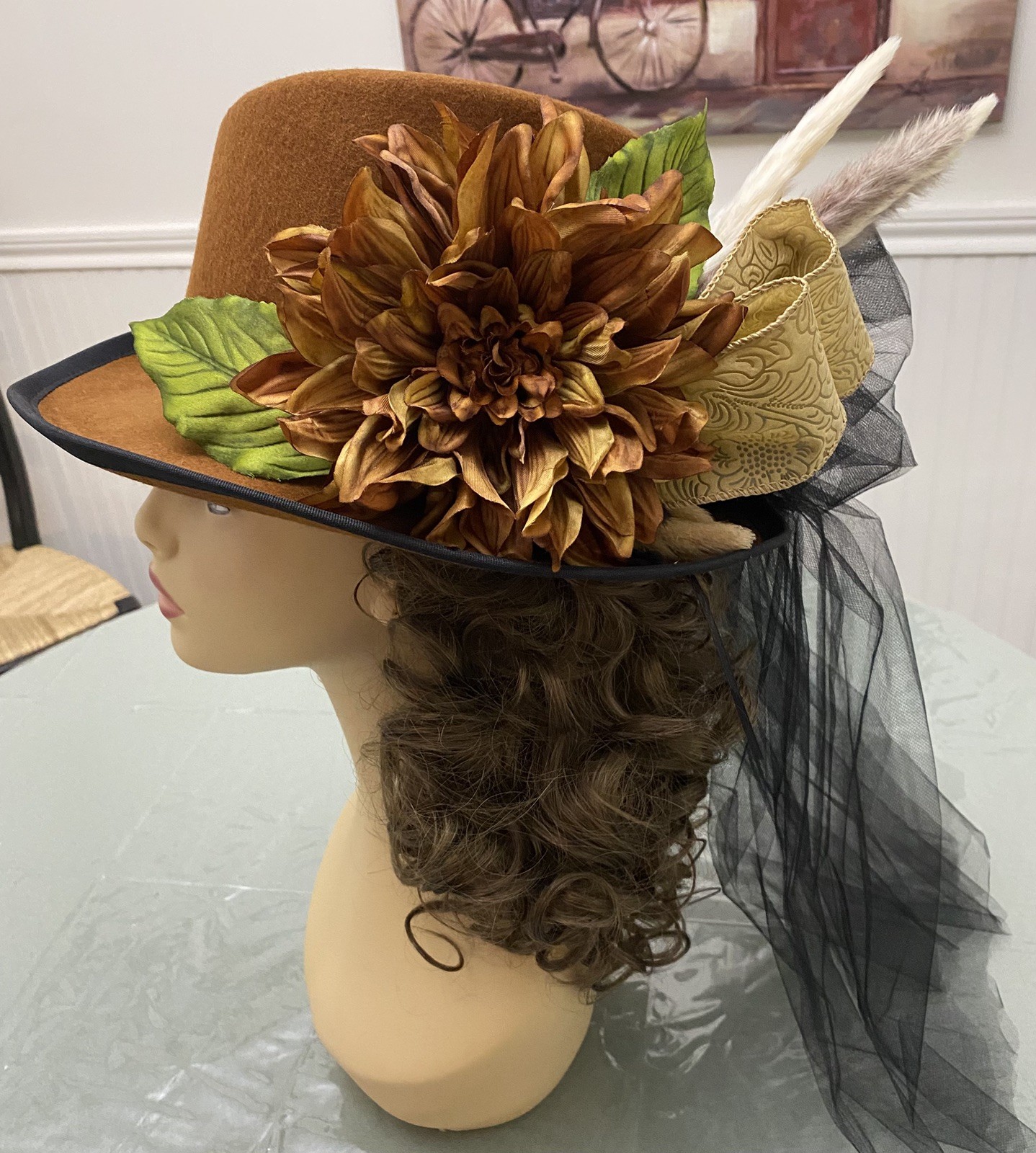 Ladies Victorian Top Hat Side Saddle Equestrian Riding Hat Reenactment Civil War