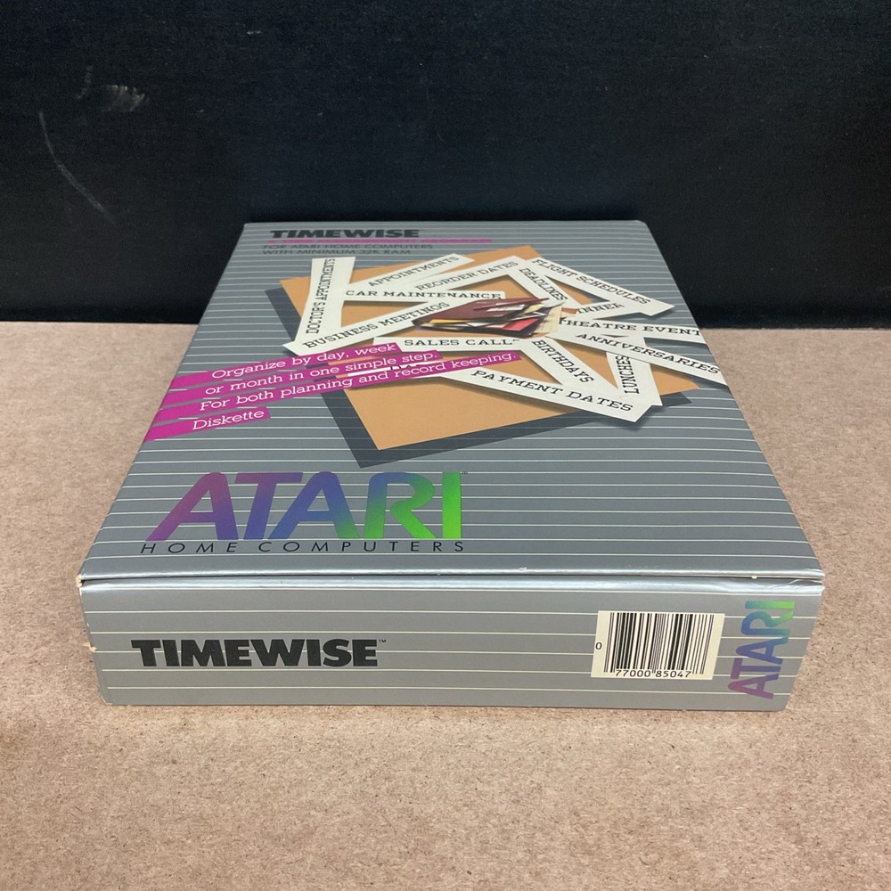 Timewise Atari Home Computers Time Management Program 1982 - Box Only