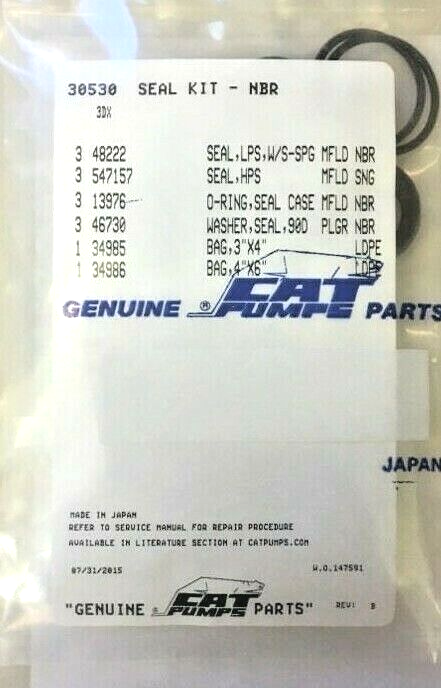 30530 OEM SEAL KIT FOR CAT PUMPS 3DX29GSI, 3DX30GSI