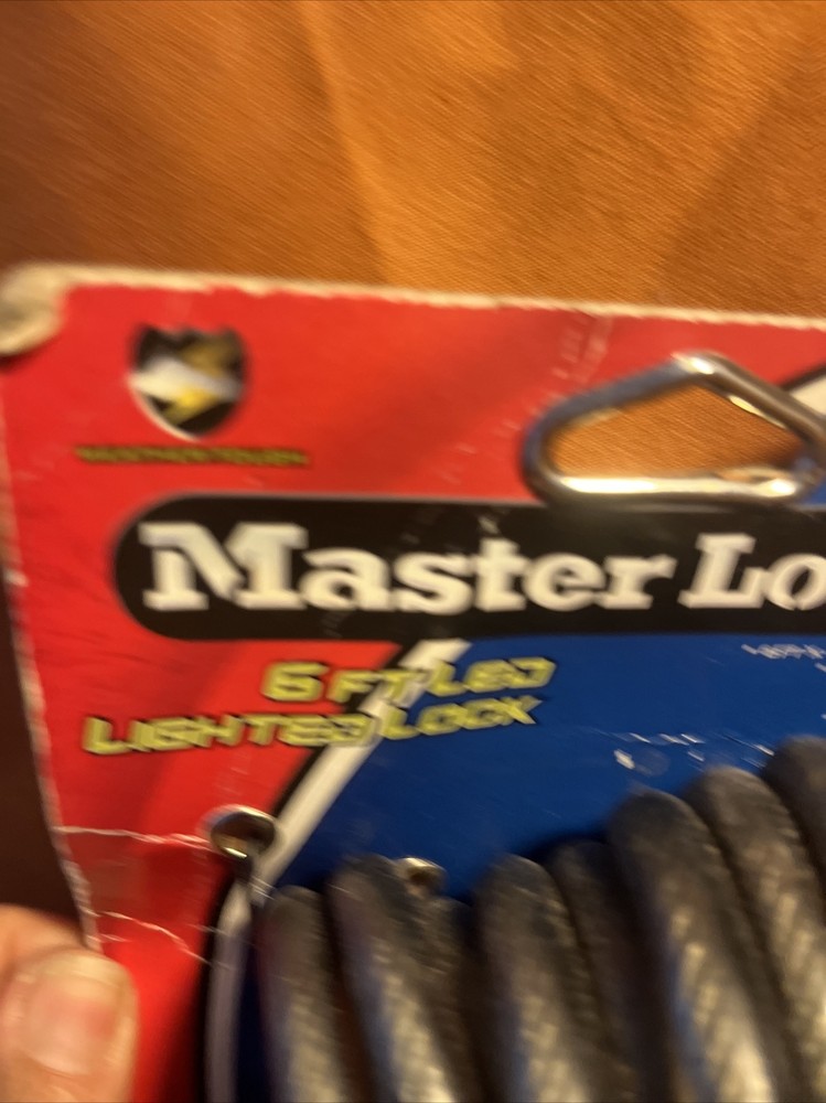 Rare 2006 Master Lock Lighted Combo Cable Bicycle Lock * No Battery *