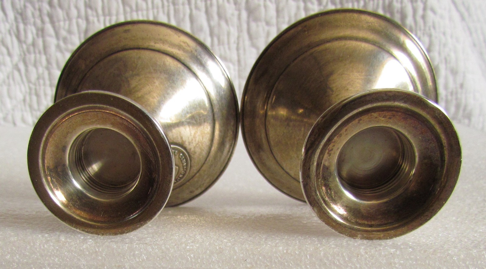 Towle Sterling Silver Candle holders weighted Great Dane Club of America scrap ?