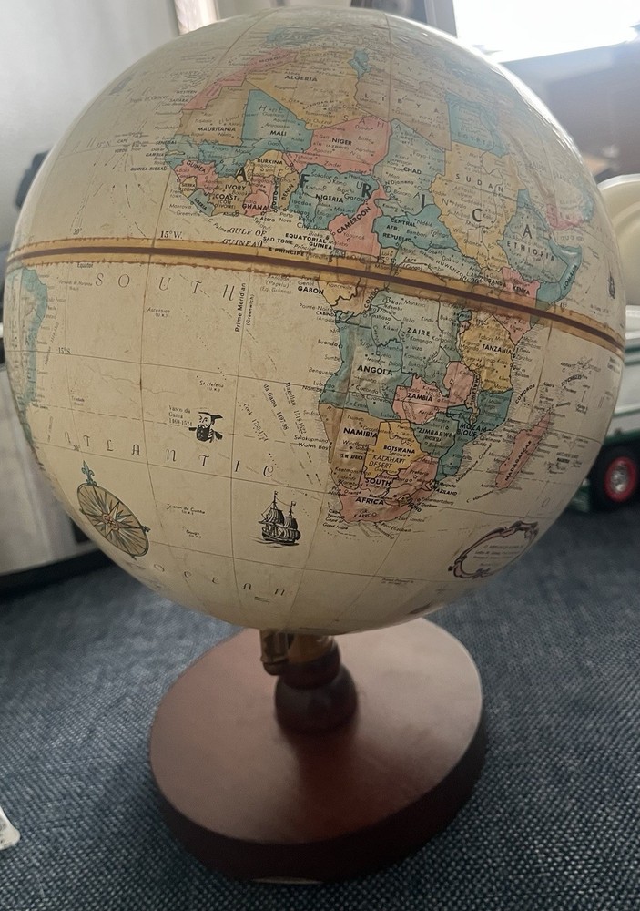 Replogle Globes Tabletop Classic Globe Multicolor Rotating Wood Base