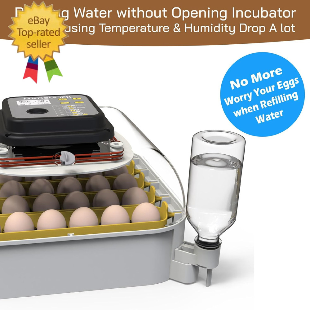 30 Egg Incubator with Humidity Display, Egg Candler, Automatic Egg Turner