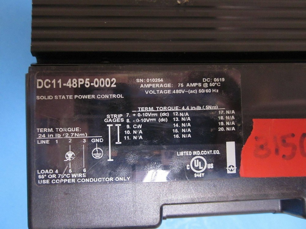 Watlow DIN-a-mite DC11-48P5-0002 Solid State Power Control