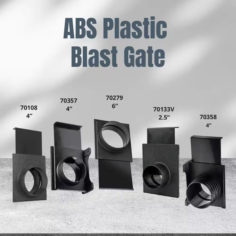 6 In. ABS Plastic Blast Gate for Dust Collection Systems