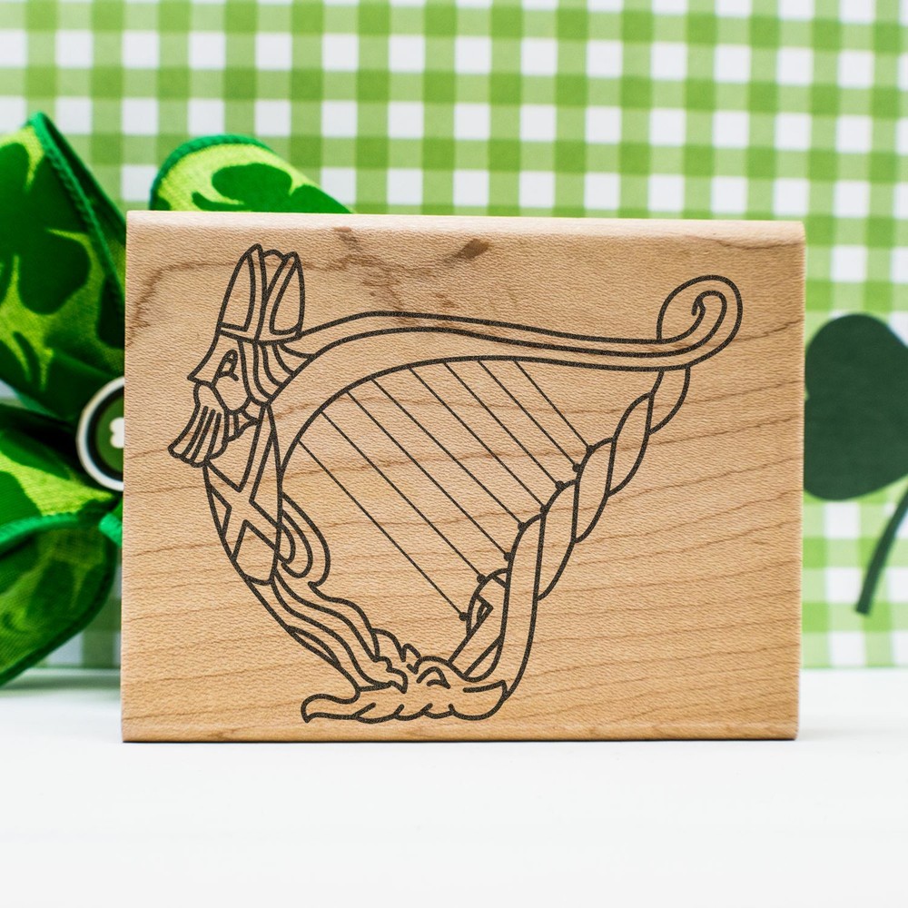Harp Art Rubber Stamp