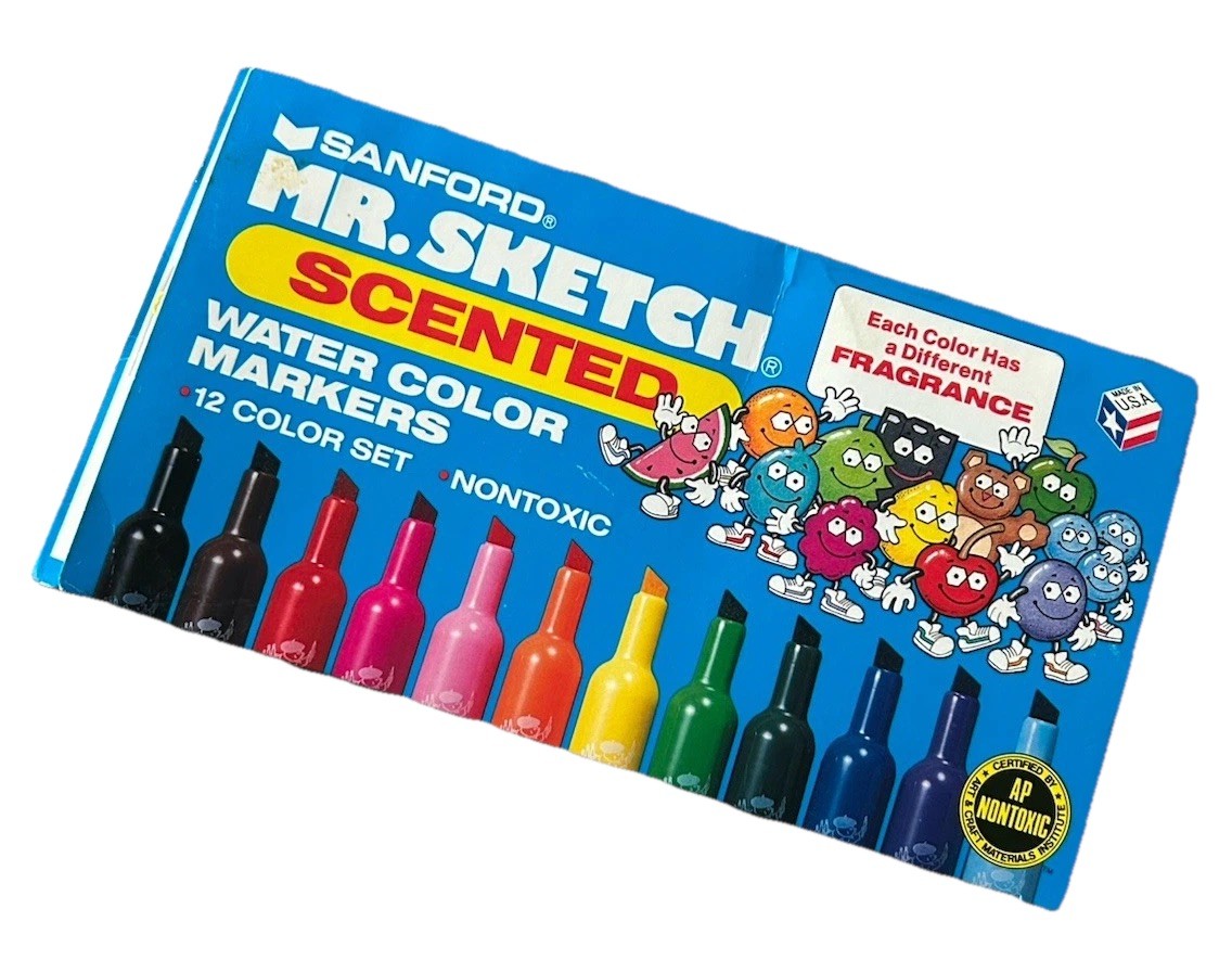 VTG Mr Sketch Scented Markers 12 Ct 1991 Sanford USA Box Tested 90s Nostalgia