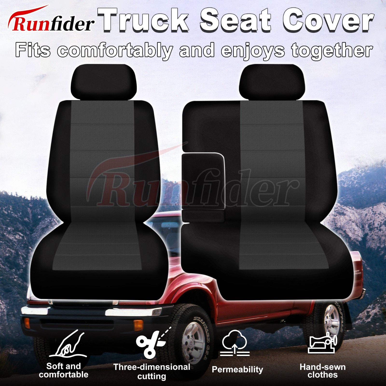 60/40 Front Bench Seat Covers for Toyota Tacoma 1995-2000