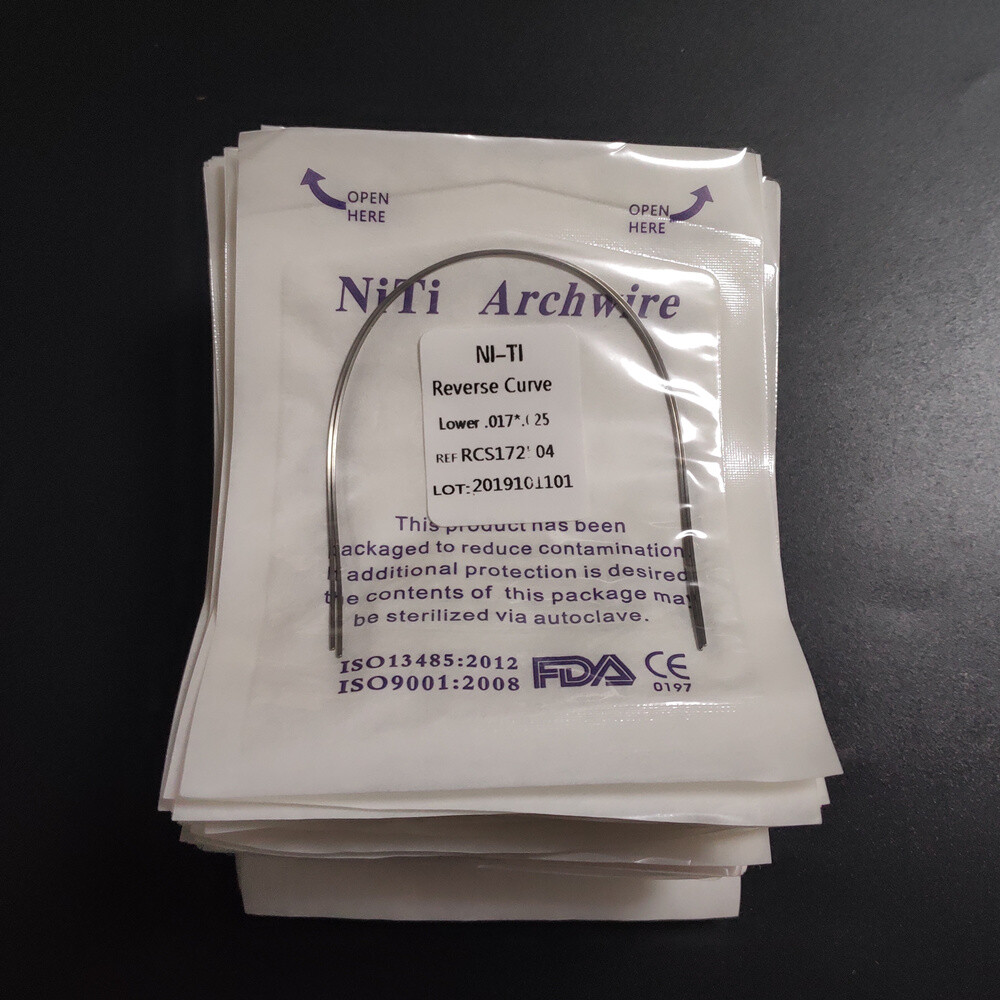 Dental Orthodontic Reverse Curve Arch Wires Super Elastic Niti Rectangular Wires