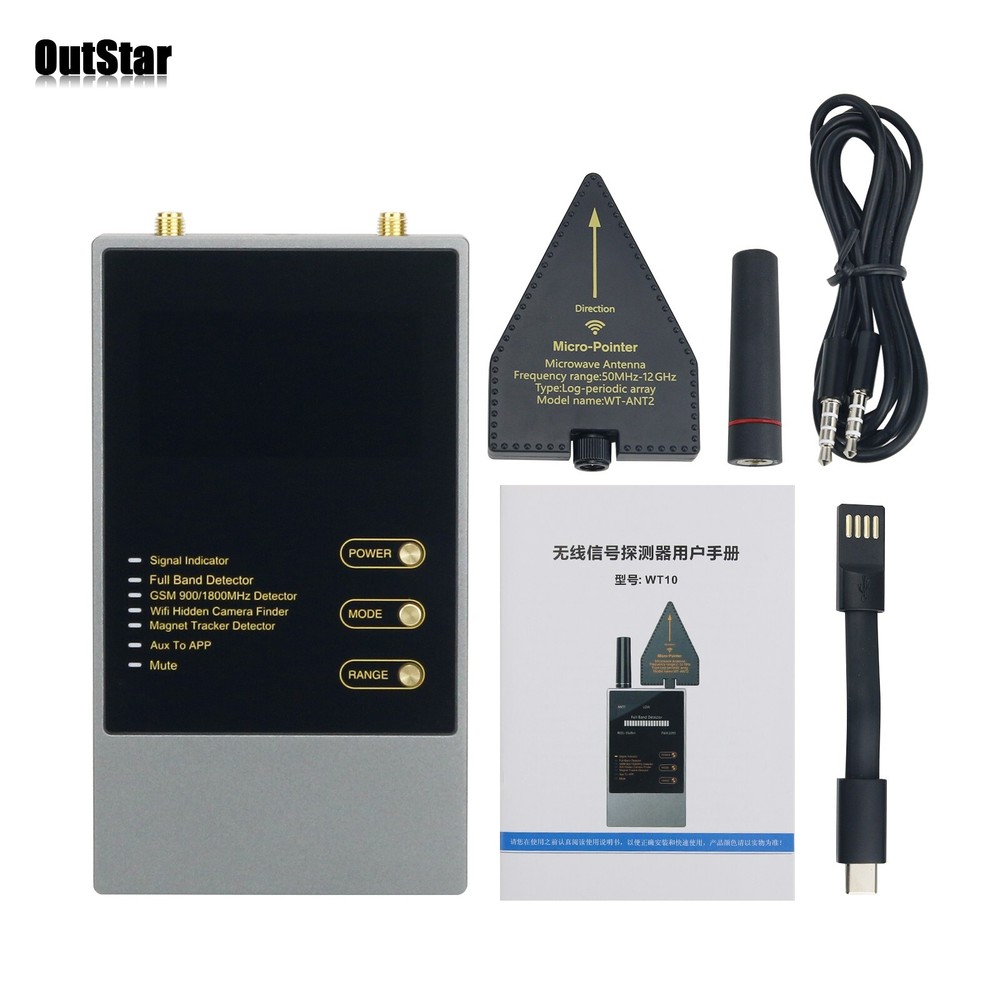 WT10 0.3-32.8FT GPS Tracker Detector GPS Bug Detector Hidden Camera Detector #s